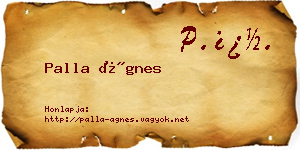 Palla Ágnes névjegykártya